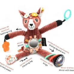 Peluche de actividad de viaje Mélimélos el ciervo - Les Déglingos