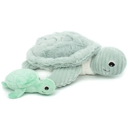 Peluche gigante tortuga mamá bebé menta - Les Déglingos