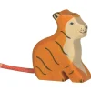 Pequeña figura de tigre sentado - Holztiger