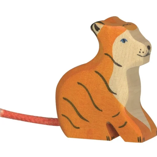 Pequeña figura de tigre sentado - Holztiger