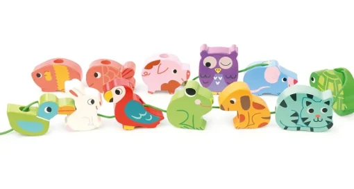 Perlas de madera Animales familiares - Vilac
