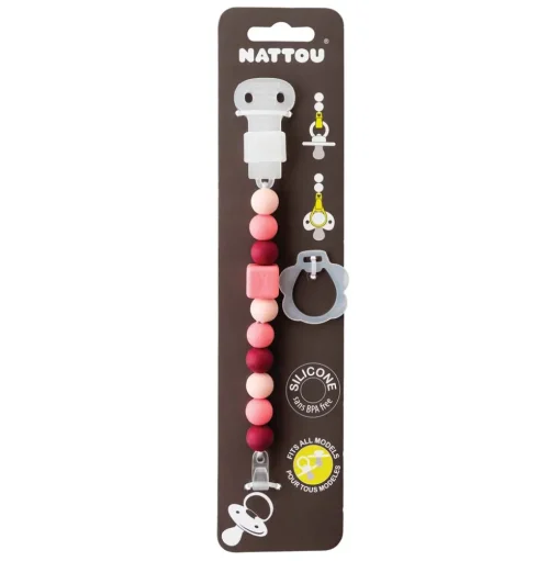 Pinza de silicona para tetina de coral - Nattou