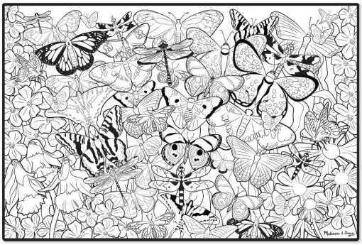 Póster grande para colorear de mariposas - Melissa & Doug