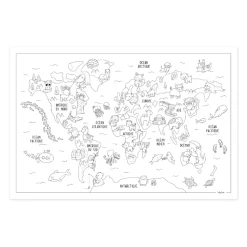 Póster para colorear Mapa del mundo XL - Label'Tour Créations