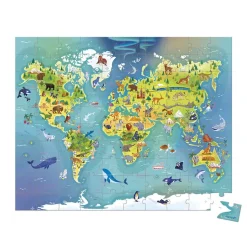 Puzle Del Mundo 100 piezas - Janod