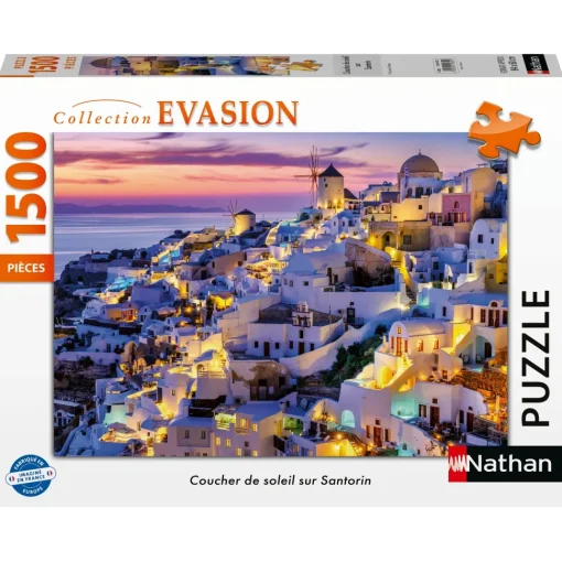 Puzzle Atardecer en Santorini 1500 piezas - Nathan
