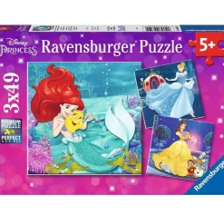 Puzzle Aventura de princesas de Disney 3x49 pcs - Ravensburger