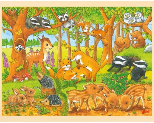 Puzzle de animales del bosque - Goki