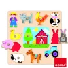 Puzzle de la granja de siluetas - Goula