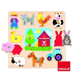 Puzzle de la granja de siluetas - Goula