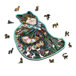 Puzzle de madera Gato con joyas 250 piezas - Wooden City