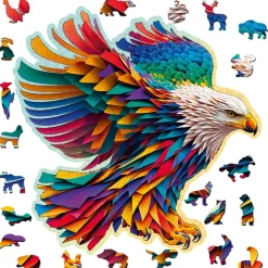 Puzzle de madera Águila colorida 250 piezas - Wooden City