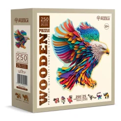 Puzzle de madera Águila colorida 250 piezas - Wooden City