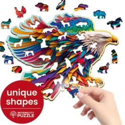 Puzzle de madera Águila colorida 250 piezas - Wooden City