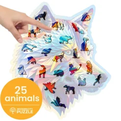 Puzzle de madera Lobo elegante 250 piezas - Wooden City