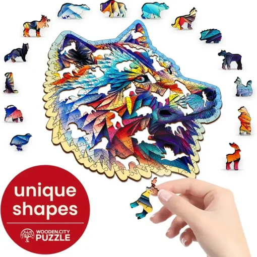 Puzzle de madera Lobo elegante 250 piezas - Wooden City