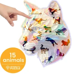 Puzzle de madera Puma llamativo 150 piezas - Wooden City