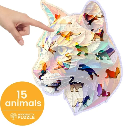 Puzzle de madera Puma llamativo 150 piezas - Wooden City