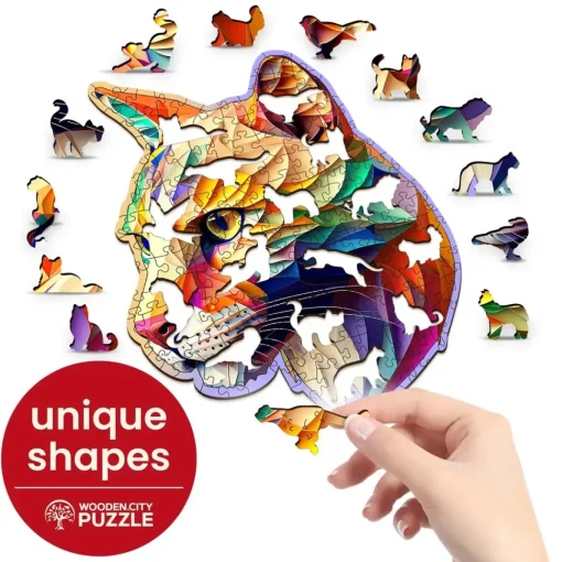 Puzzle de madera Puma llamativo 150 piezas - Wooden City