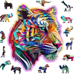 Puzzle de madera Tigre colorido 150 piezas - Wooden City
