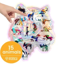 Puzzle de madera Tigre colorido 150 piezas - Wooden City