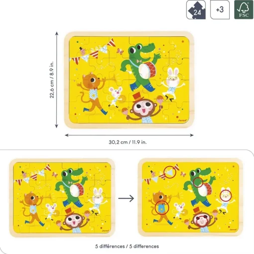 Puzzle de madera Viva la fiesta 24 piezas - Janod