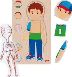 Puzzle del cuerpo humano, niño - Goki