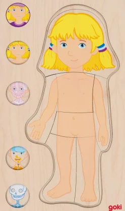 Puzzle del cuerpo humano, niña - Goki