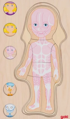 Puzzle del cuerpo humano, niña - Goki