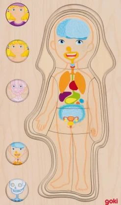 Puzzle del cuerpo humano, niña - Goki