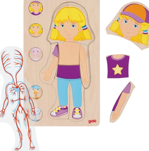Puzzle del cuerpo humano, niña - Goki