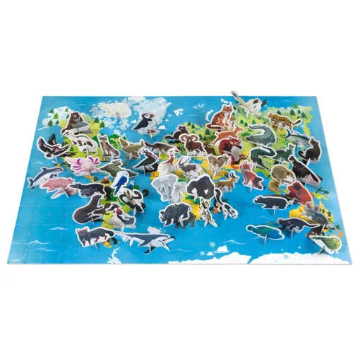 Puzzle educativo de 200 piezas Animales en vía de extinción - Janod