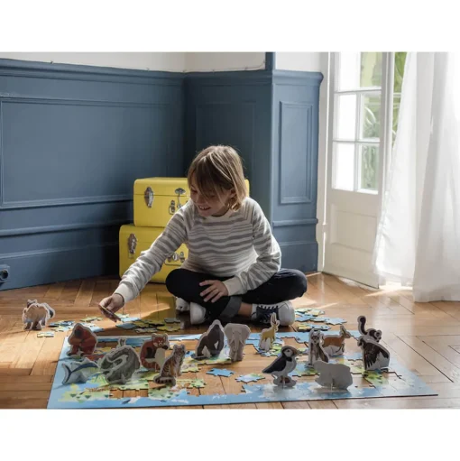 Puzzle educativo de 200 piezas Animales en vía de extinción - Janod