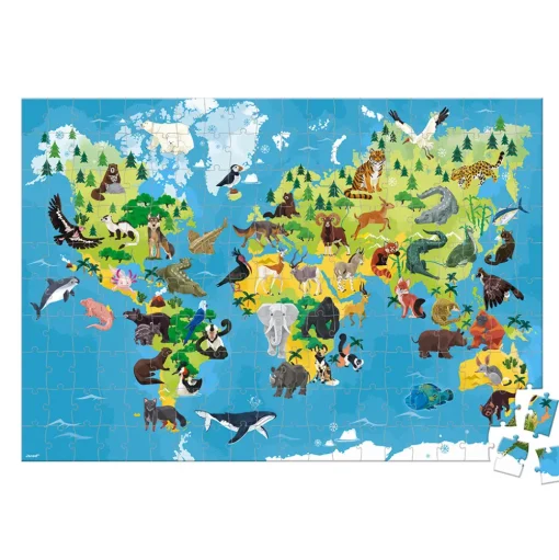 Puzzle educativo de 200 piezas Animales en vía de extinción - Janod