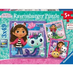 Puzzle Gabby's dollhouse 3x49 pcs - Ravensburger