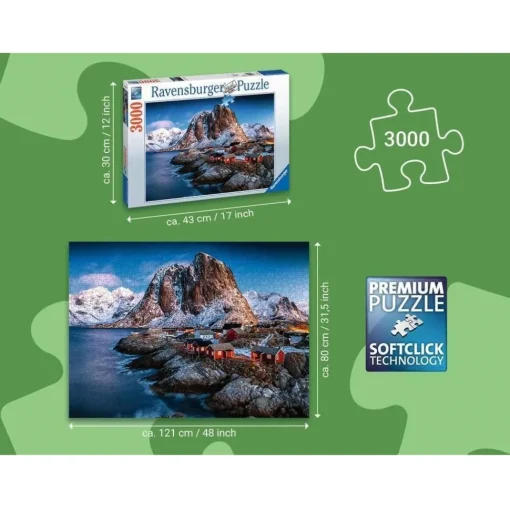 Puzzle Hamnoy Islas Lofoten 3000 piezas - Ravensburger