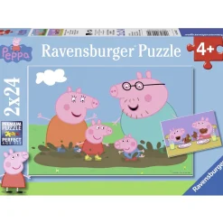 Puzzle La familia Peppa Pig 2x24pcs - Ravensburger