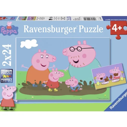 Puzzle La familia Peppa Pig 2x24pcs - Ravensburger