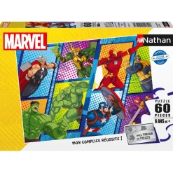 Puzzle Los Avengers contra los Villanos 60 piezas - Nathan