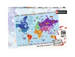 Puzzle Mapa del Mundo 250 piezas - Nathan