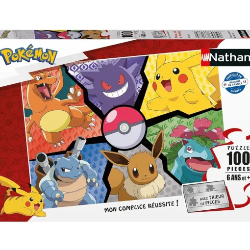 Puzzle Pikachu, Evoli y compañía 100 piezas - Nathan