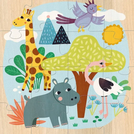 3 puzzles Animales del mundo - Vilac