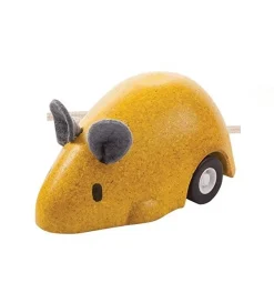 Ratón amarillo de retrofricción - Plan Toys
