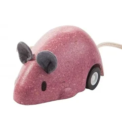 Ratón rosa de retrofricción - Plan Toys