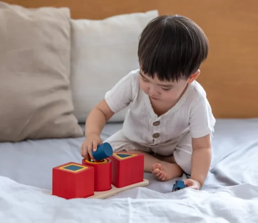 3 rompecabezas de incrustación de formas - Plan Toys