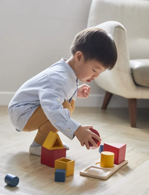 3 rompecabezas de incrustación de formas - Plan Toys