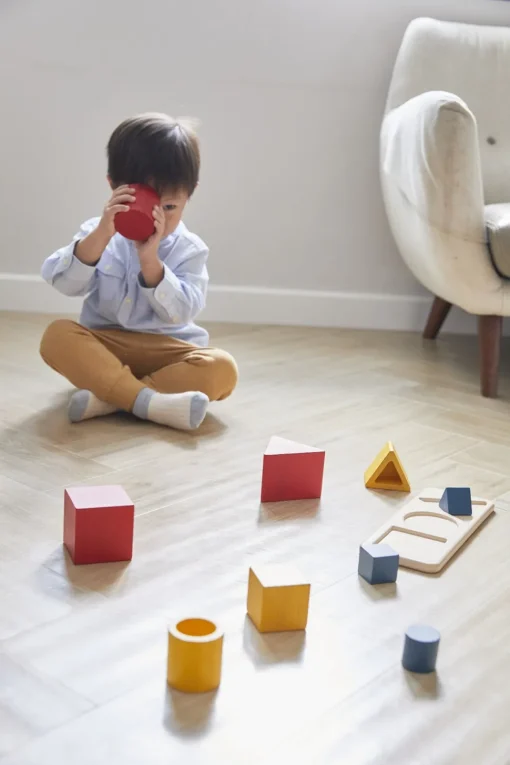 3 rompecabezas de incrustación de formas - Plan Toys