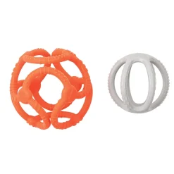 Set 2 bolas de silicona naranja - Nattou