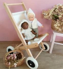 Silla de paseo de madera y tejido natural - Egmont Toys