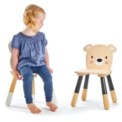 Silla infantil de madera Oso beige 30 x 30 x 48 cm - Tender Leaf Toys